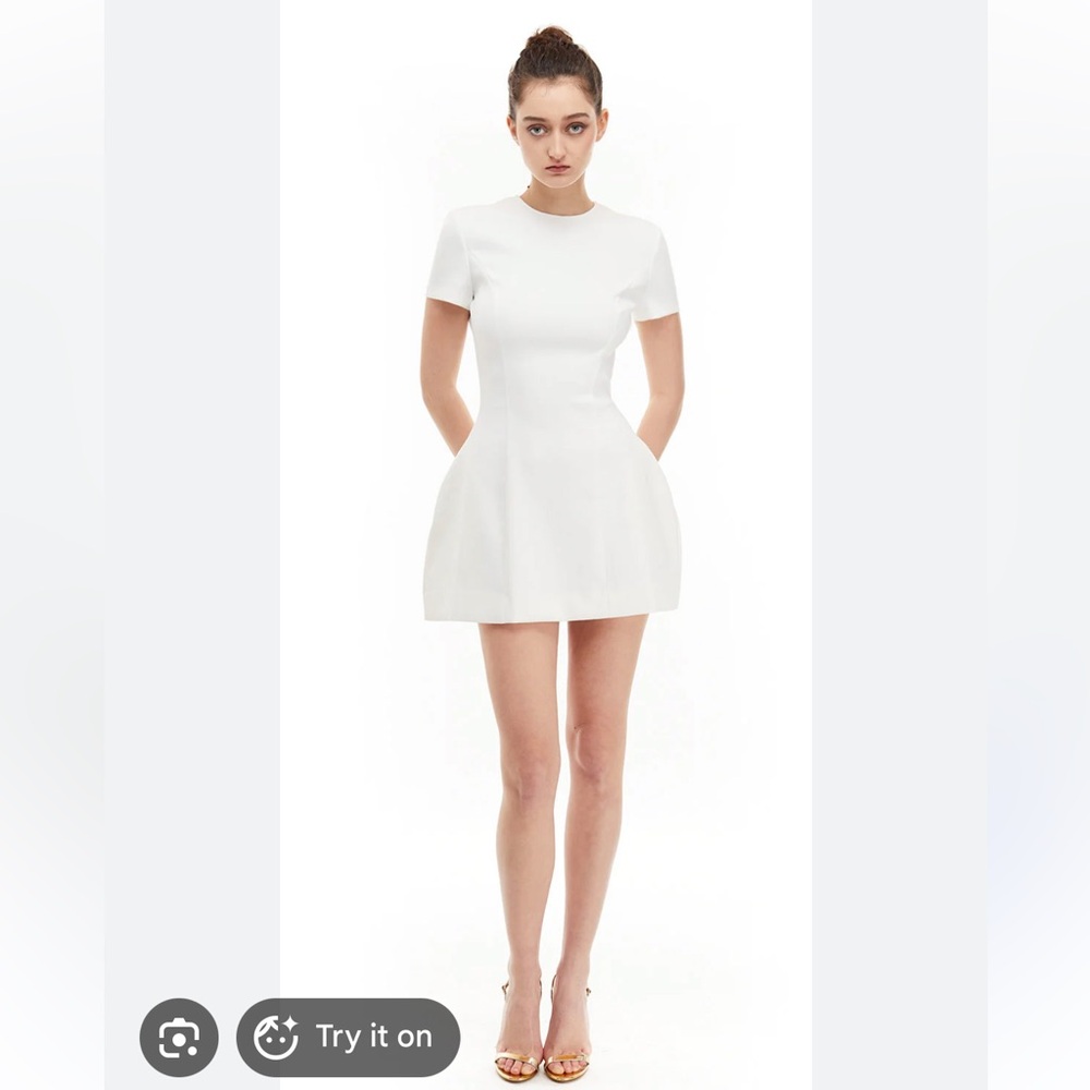 NWT MOTHER OF ALL MARIGOLD T SHIRT MINI DRESS- WHITE Size XS
